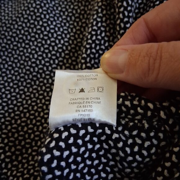 Frank & Oak Men's Size Large Black White Print Short Sleeve Button Down Shirt - Picture 8 of 12